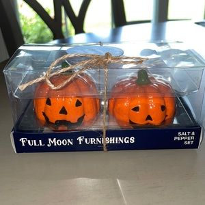 Full Moon Pumpkin S&P Shakers